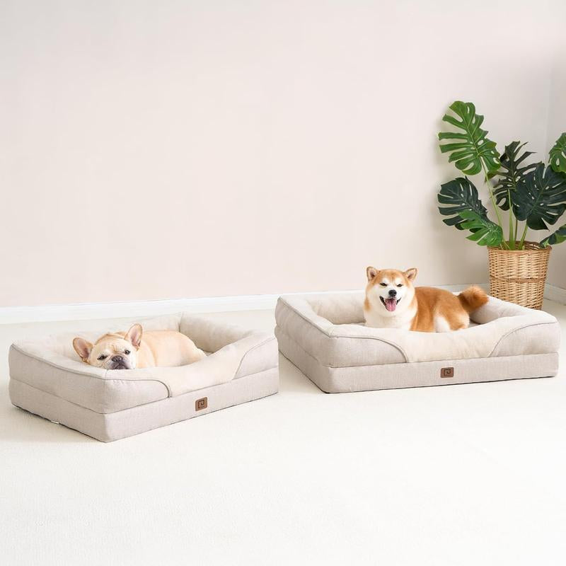 EHEYCIGA Orthopedic Dog Sofa with Removable Cover, Waterproof Liner, Washable Bolster, Dog Bed & Sofa for Large Dogs ,Dog Furniture, Dog Bed Pet Bed