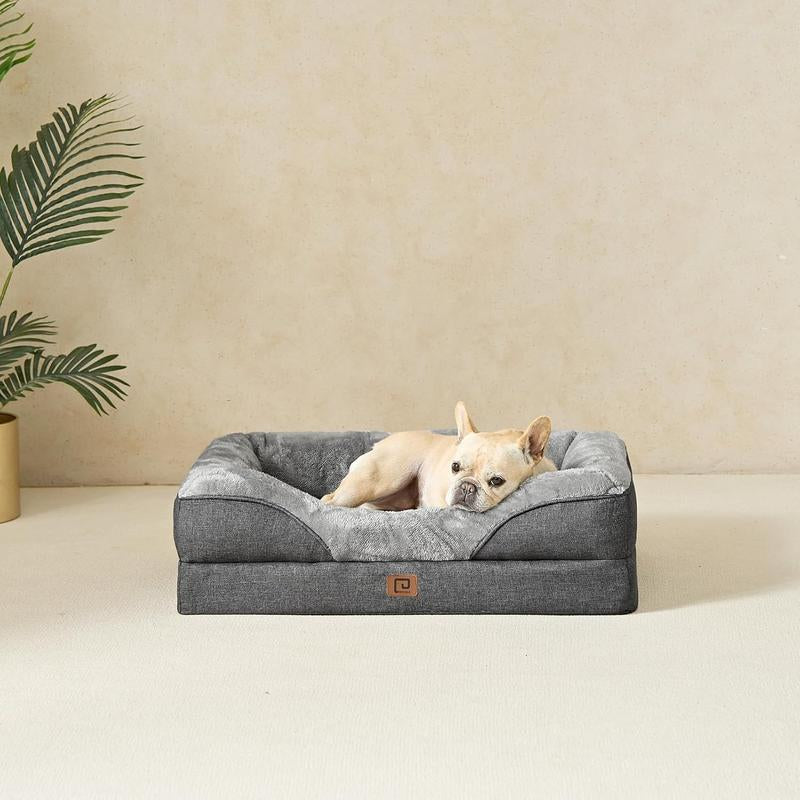 EHEYCIGA Orthopedic Dog Sofa with Removable Cover, Waterproof Liner, Washable Bolster, Dog Bed & Sofa for Large Dogs ,Dog Furniture, Dog Bed Pet Bed